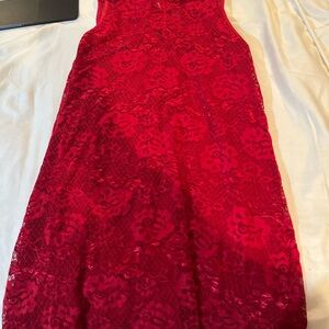 Elegant Red Lace Dress